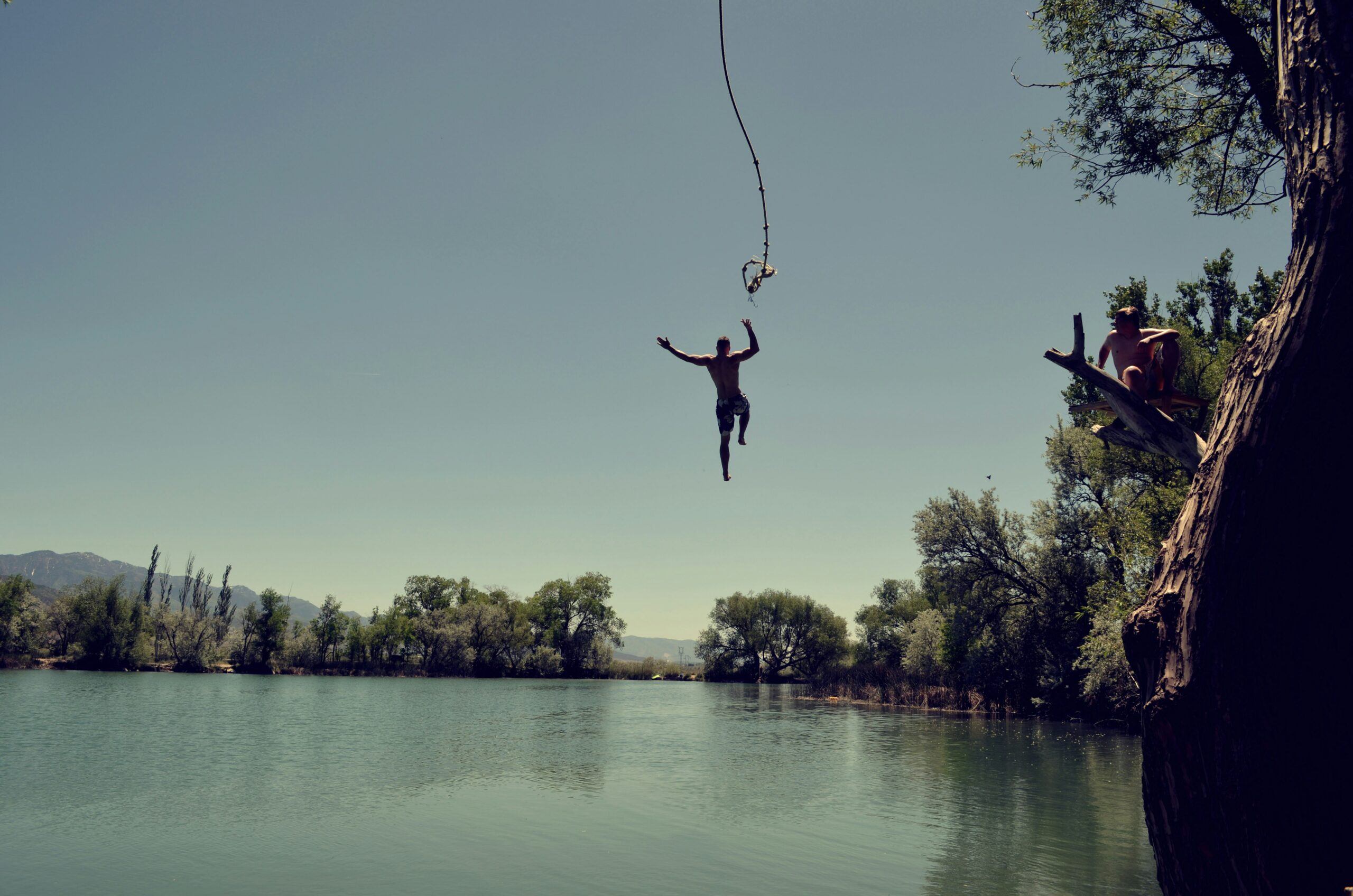 A person person jumping into water